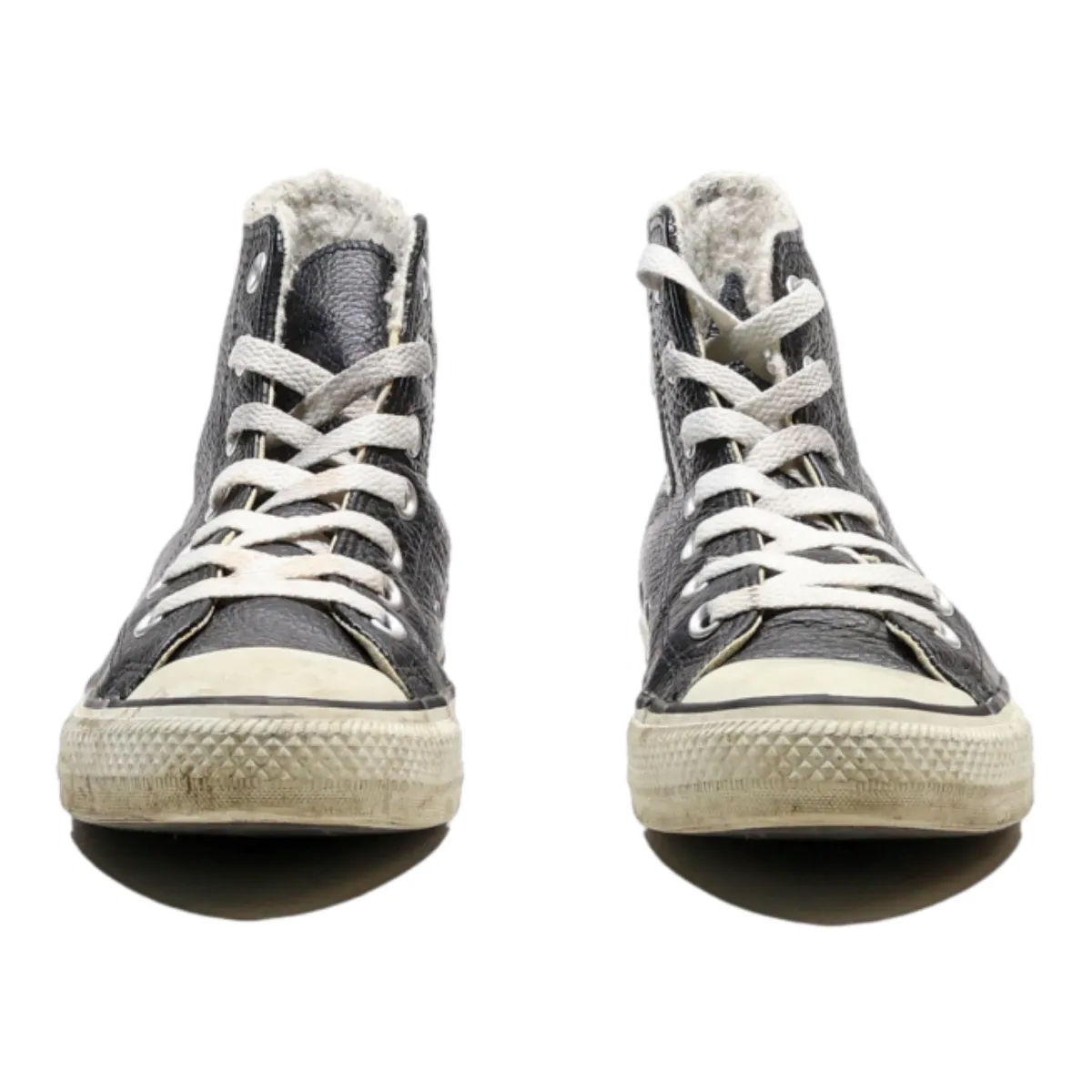 CONVERSE High Top Trainers Black Leather Womens UK 5.5