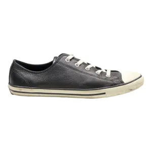 CONVERSE Low Top Trainers Black Leather Womens UK 6