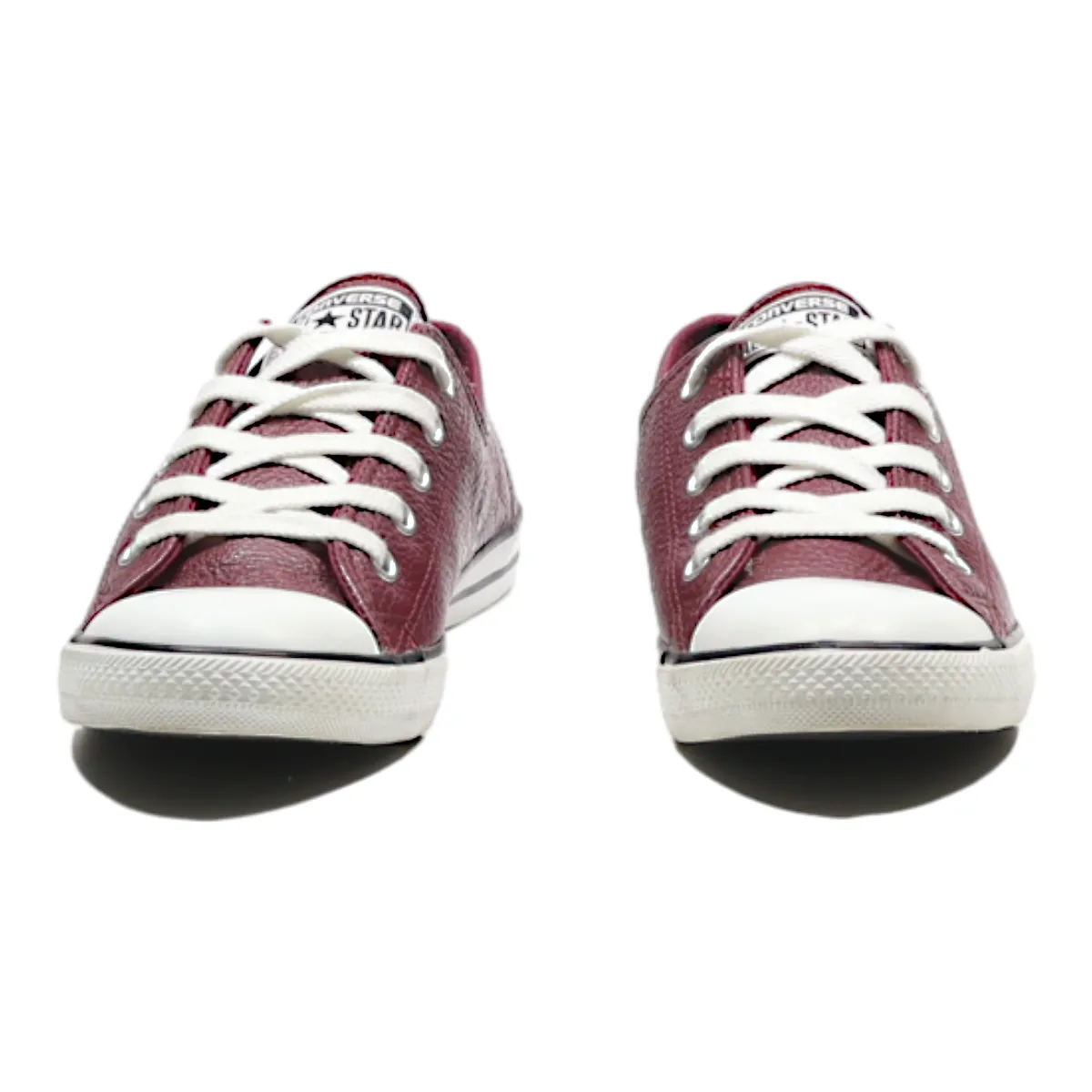 CONVERSE Low Top Trainers Maroon Leather Womens UK 5