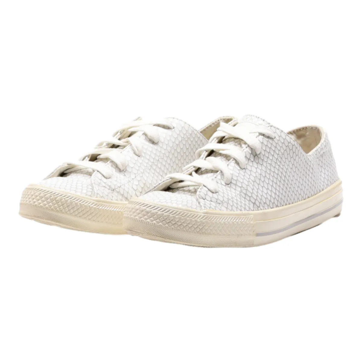 CONVERSE Low Top Trainers White Leather Womens UK 6