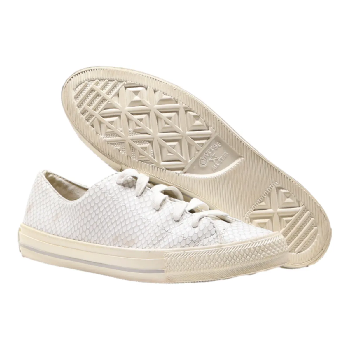 CONVERSE Low Top Trainers White Leather Womens UK 6