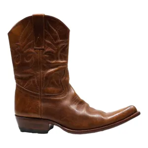 Cowboy Boots Brown Leather Womens UK 3.5