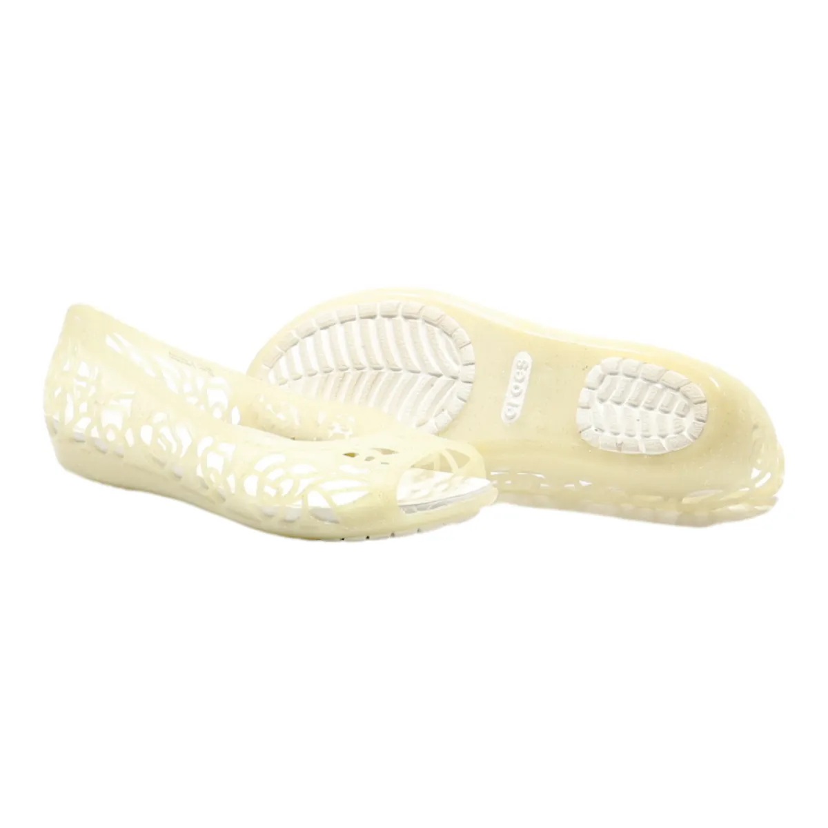 CROCS Ballet Shoes Cream PVC Womens UK 5