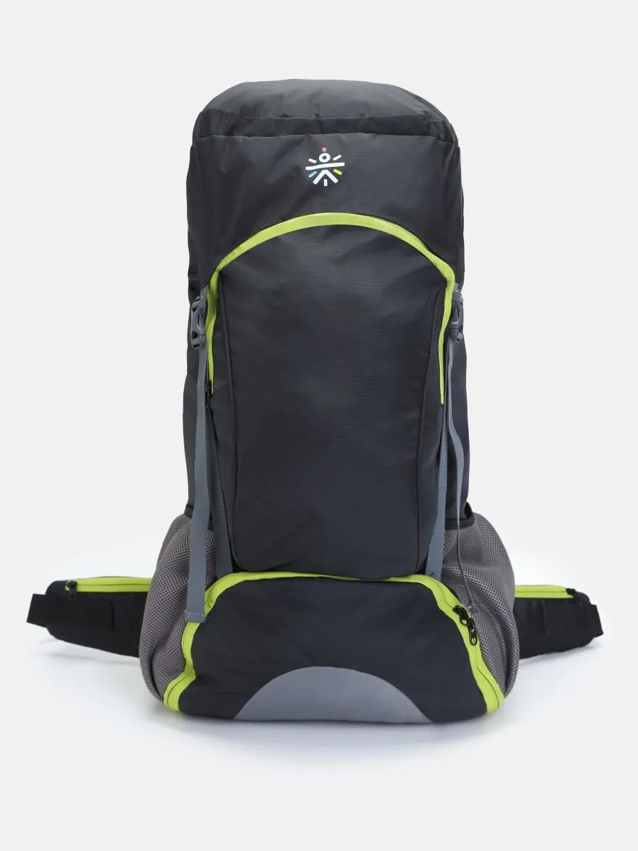 Cult 55 Litre Standard Backpack | Daypack Bag For Camping | Hiking Trekking | Black Green |