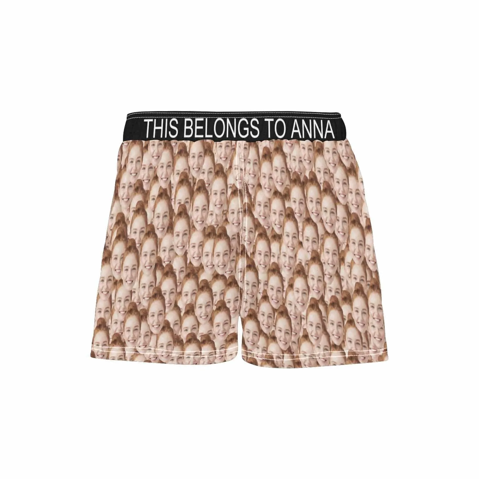 Custom Face&Name Seamless Casual Board Shorts Swim Trunks for Her Design Your Own Custom Shorts