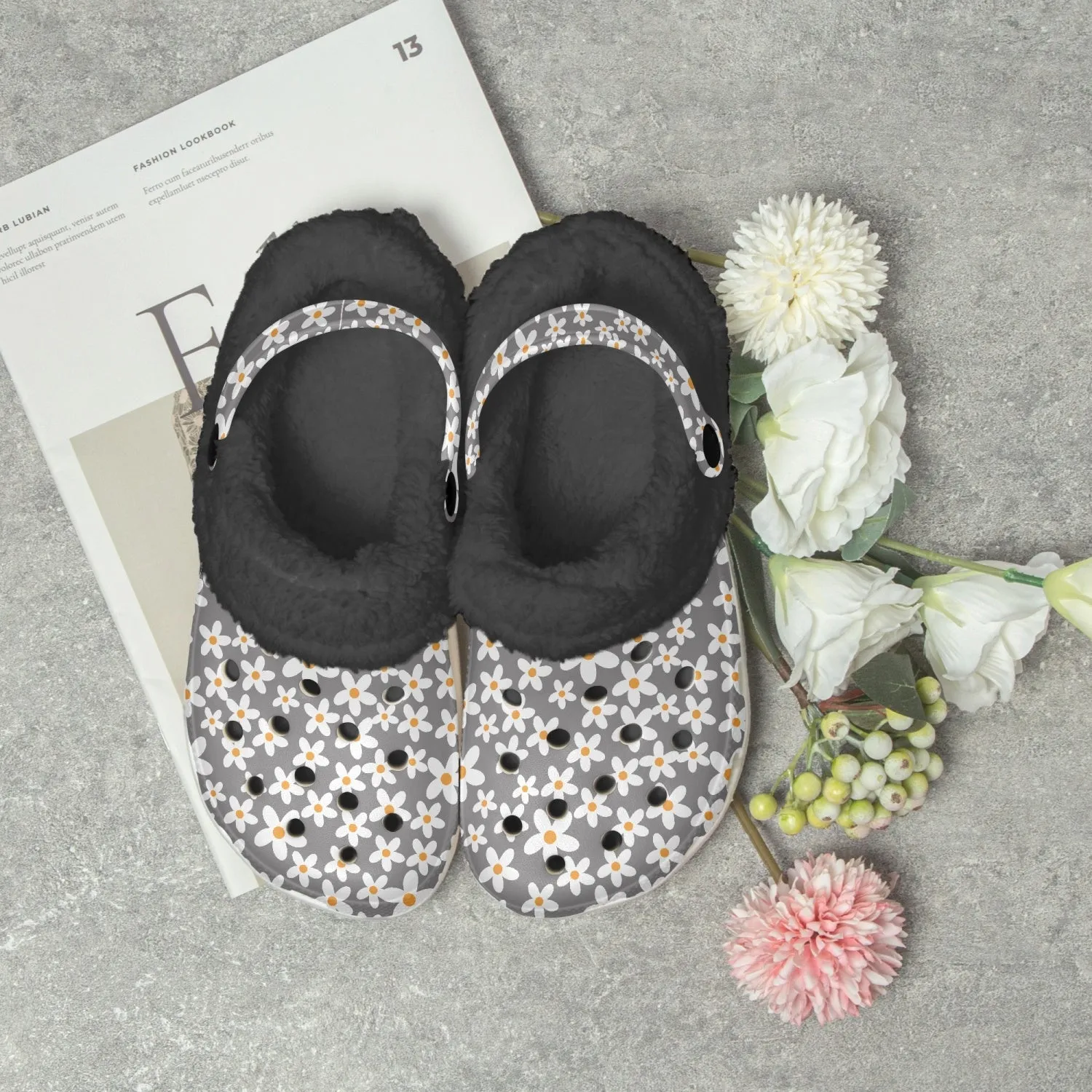 Daisy Lined Clogs