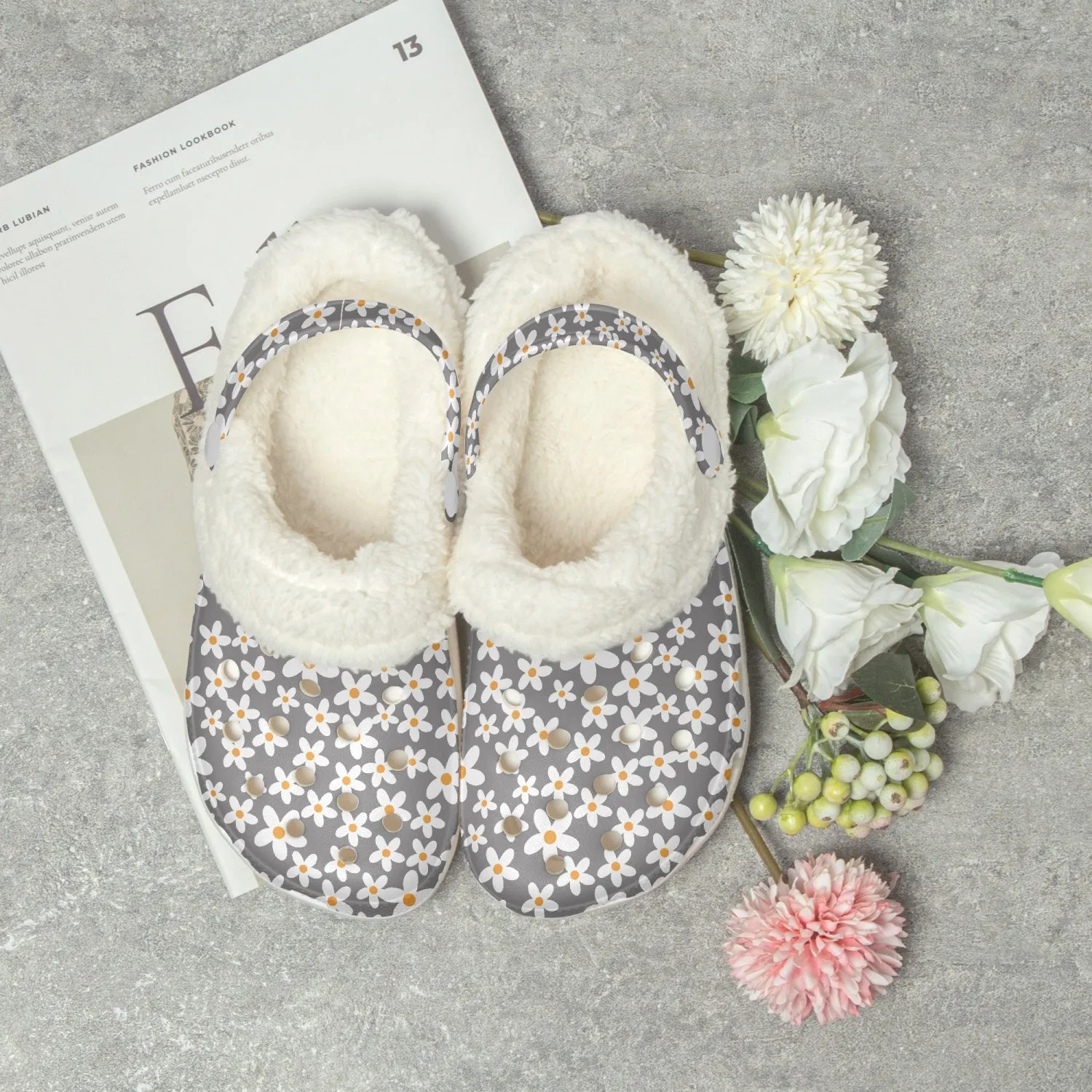 Daisy Lined Clogs