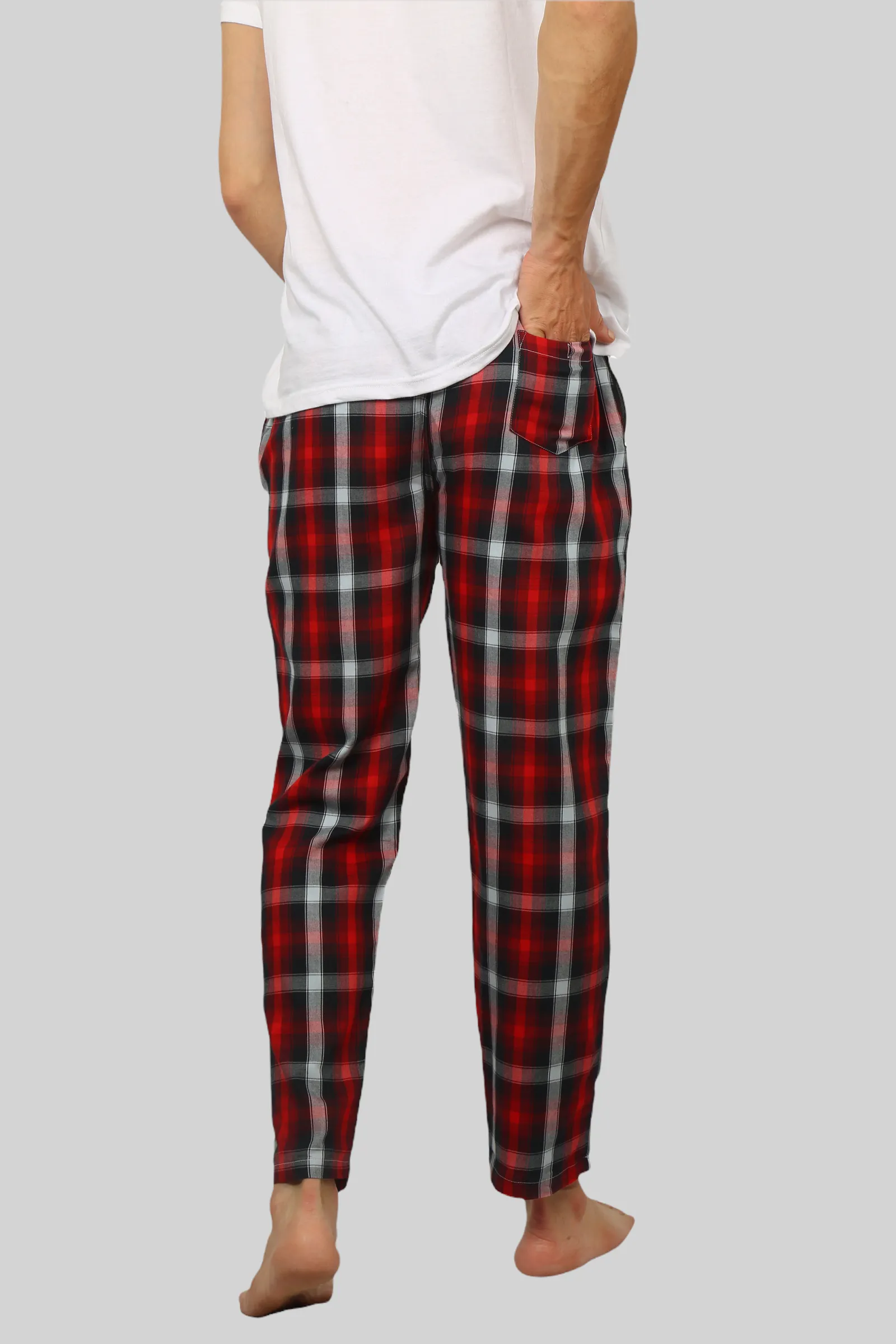 Deep Red soft and super comfortable checkered pajamas for men