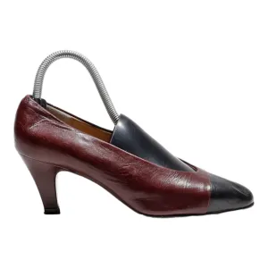 DEMETER Court Heels Maroon Leather Womens UK 4.5