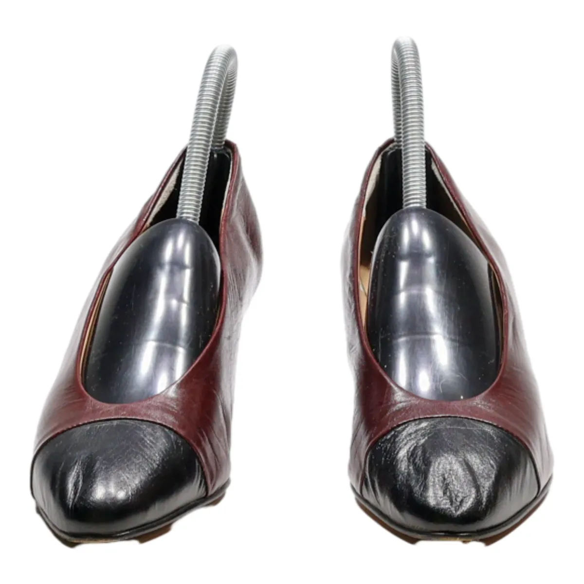 DEMETER Court Heels Maroon Leather Womens UK 4.5