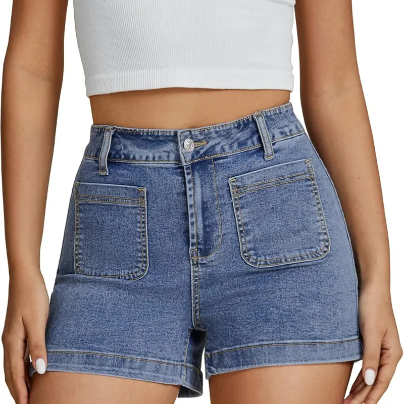 Denim Utility Shorts Pockets – Stretch Fabric and Functional Storage