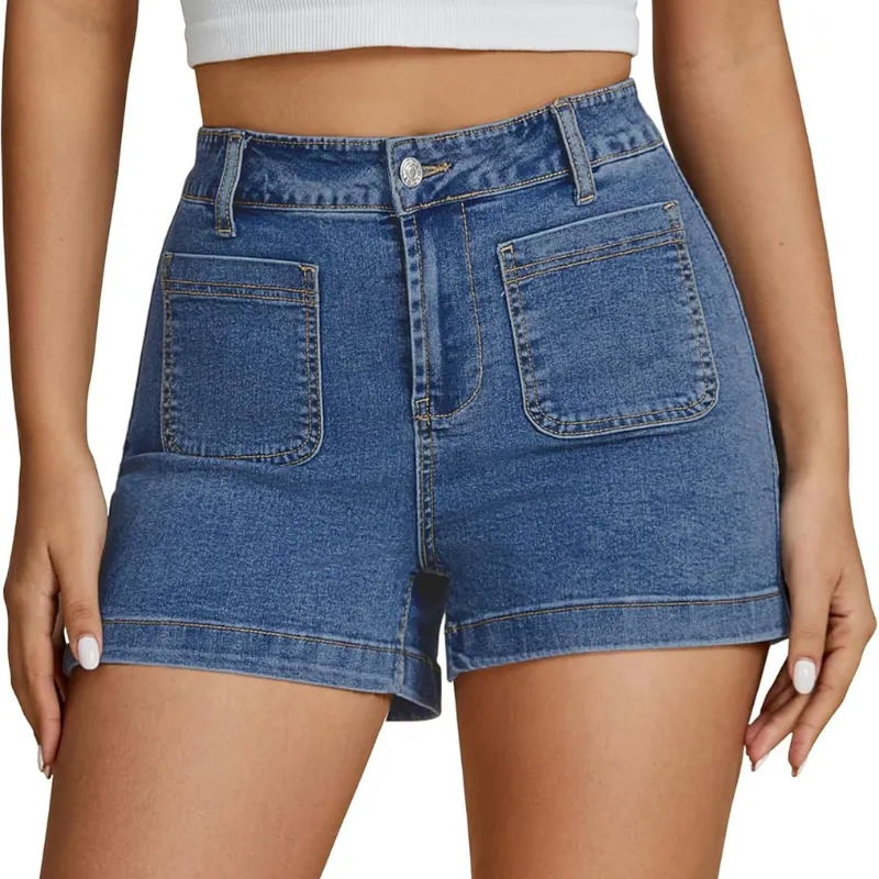 Denim Utility Shorts Pockets – Stretch Fabric and Functional Storage