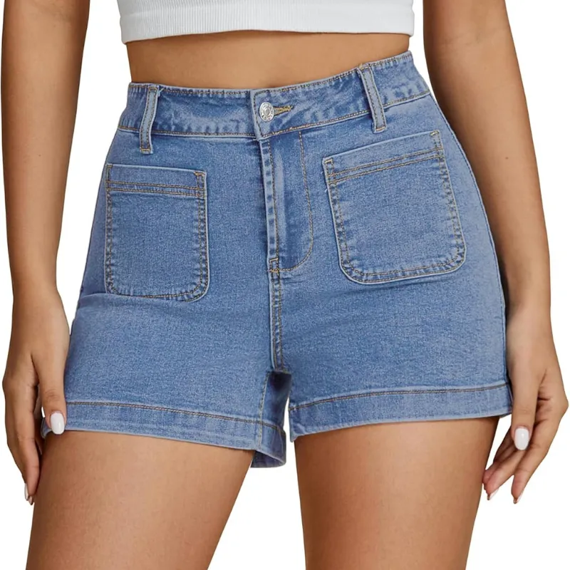Denim Utility Shorts Pockets – Stretch Fabric and Functional Storage