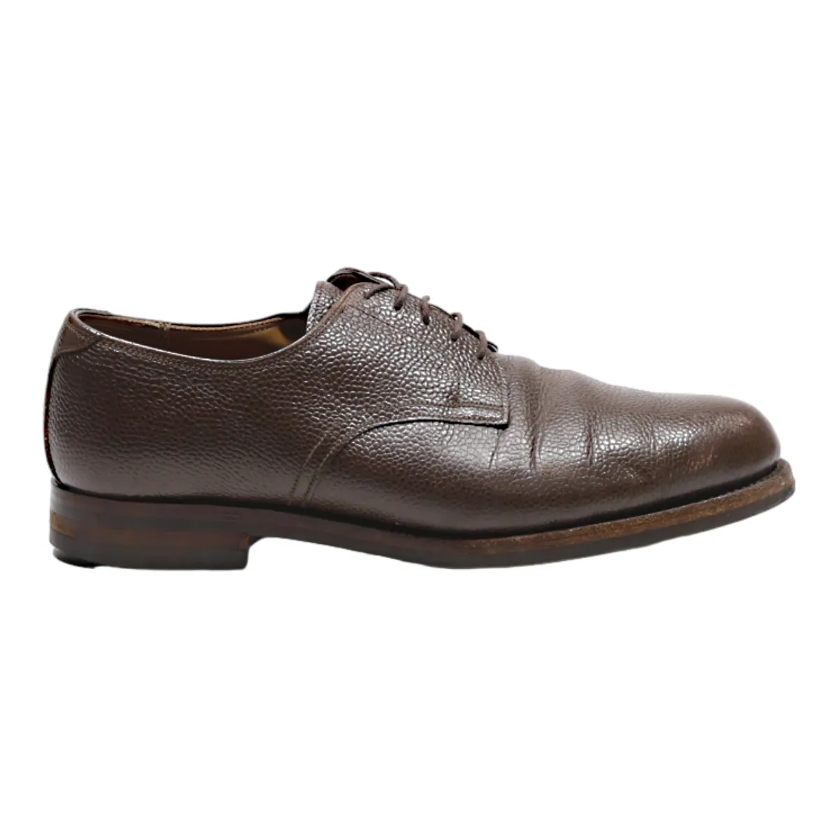 Derby Shoes Brown Leather Mens UK 8