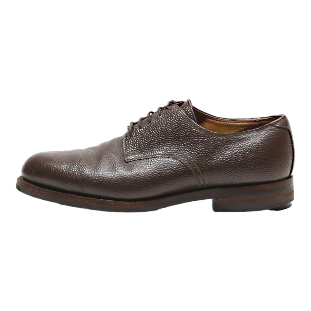 Derby Shoes Brown Leather Mens UK 8