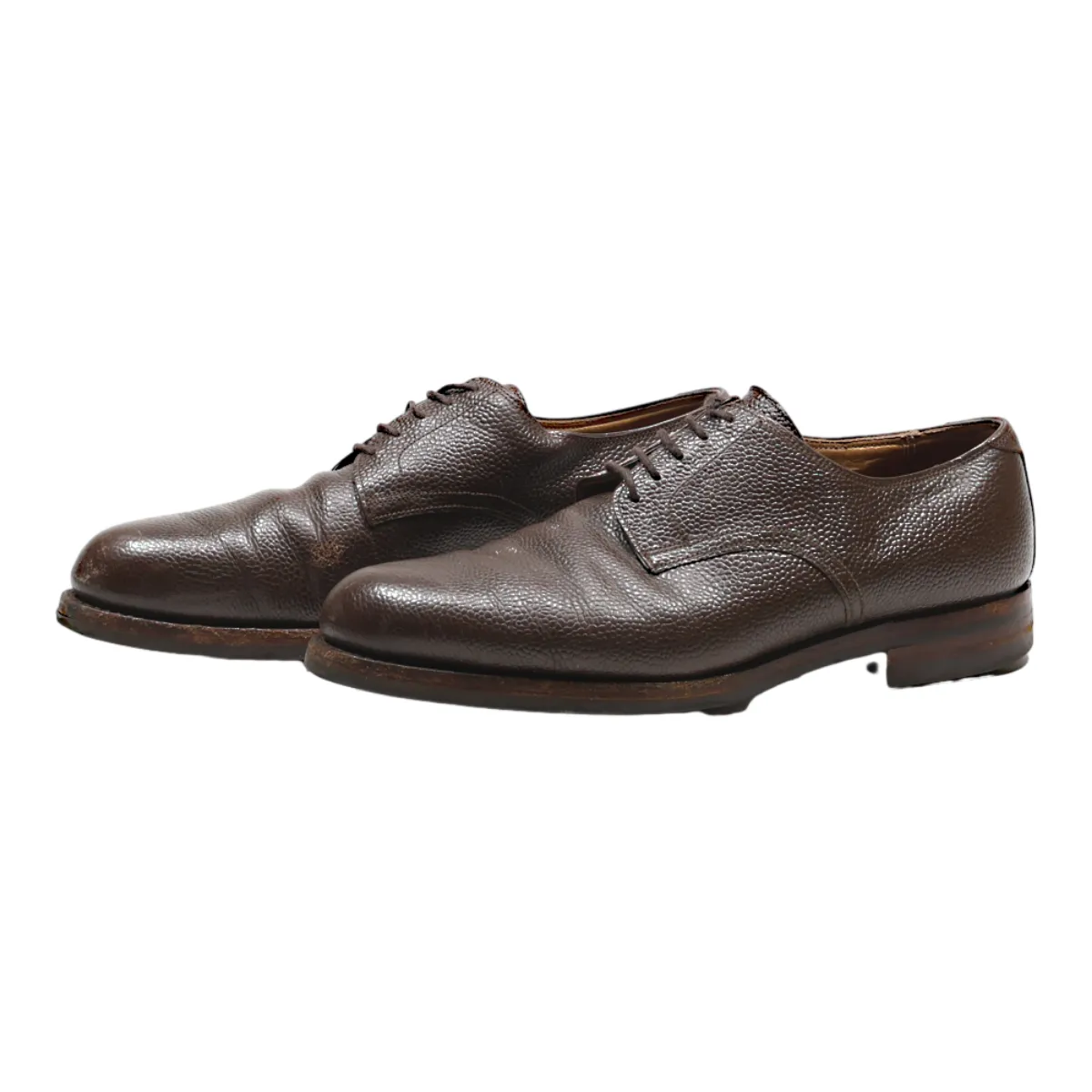 Derby Shoes Brown Leather Mens UK 8