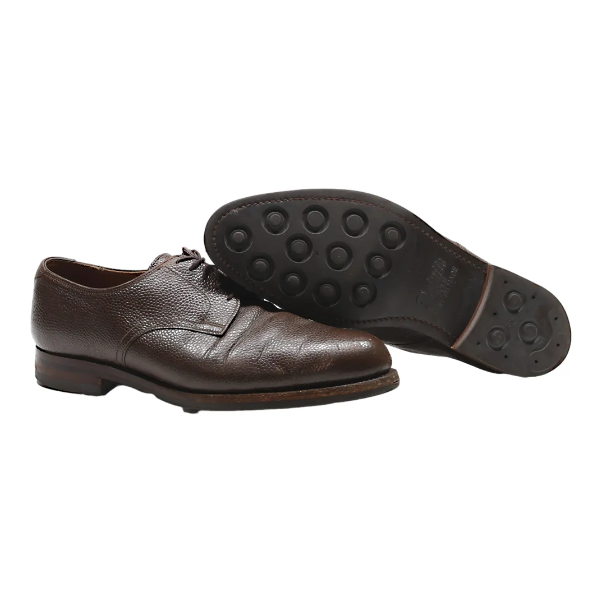 Derby Shoes Brown Leather Mens UK 8