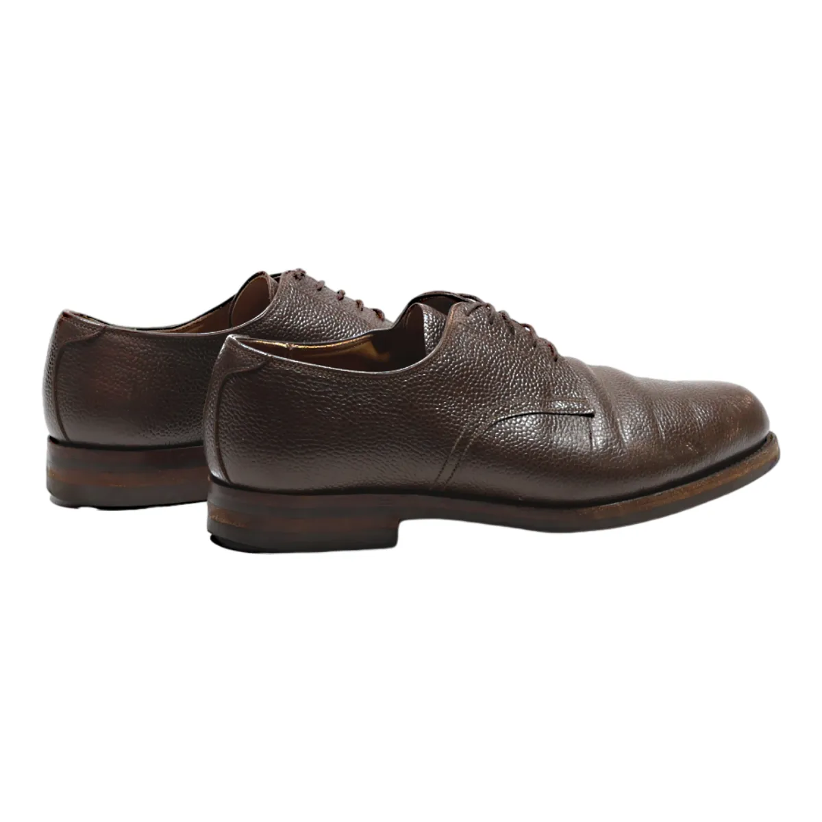 Derby Shoes Brown Leather Mens UK 8