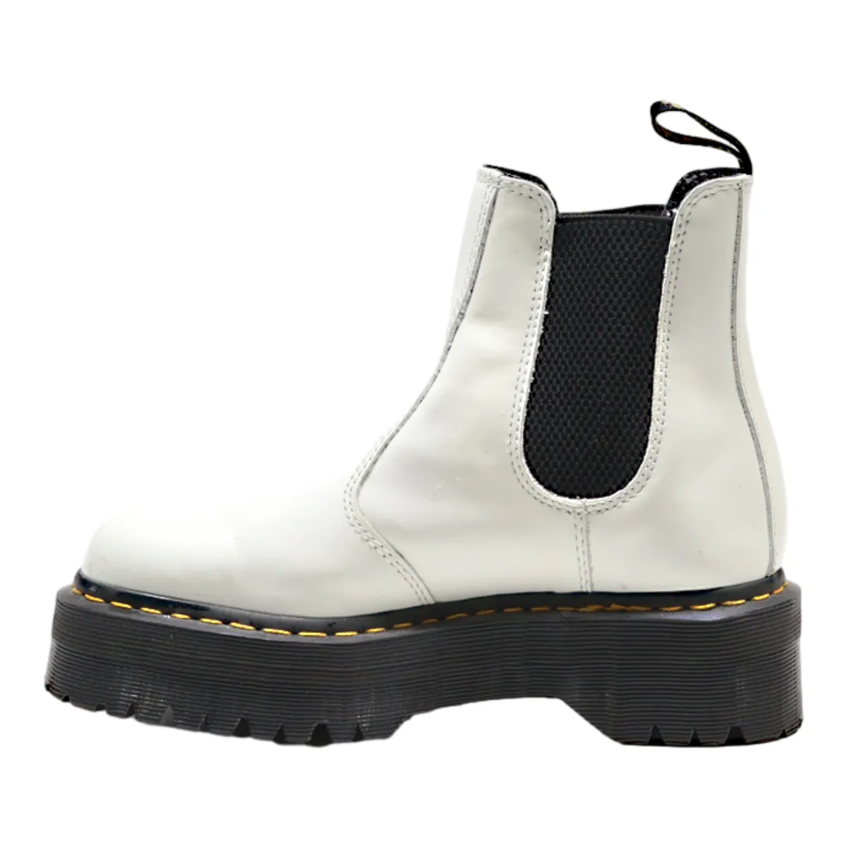 DR MARTENS 2976 Quad Chelsea Boots White Leather Womens UK 5