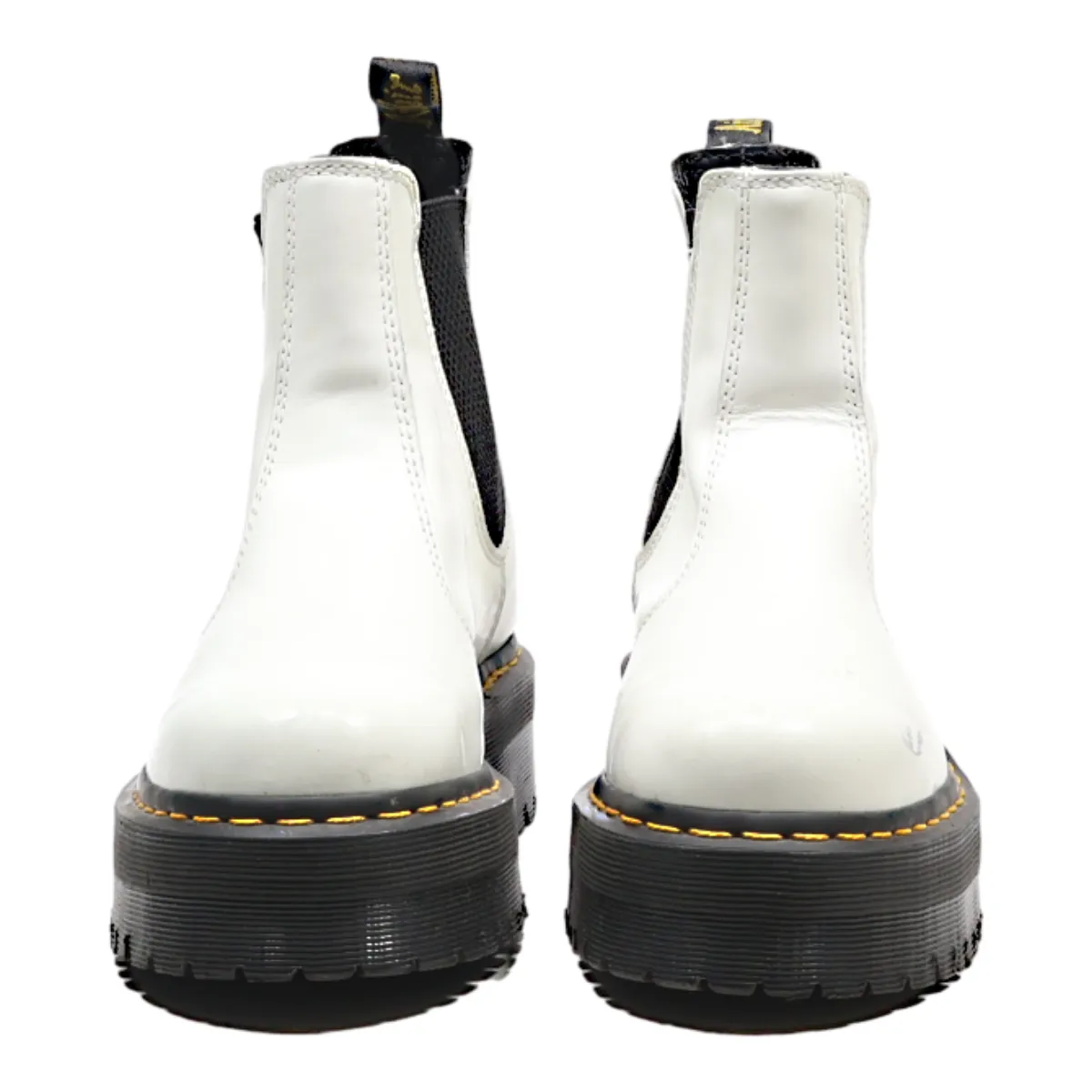 DR MARTENS 2976 Quad Chelsea Boots White Leather Womens UK 5