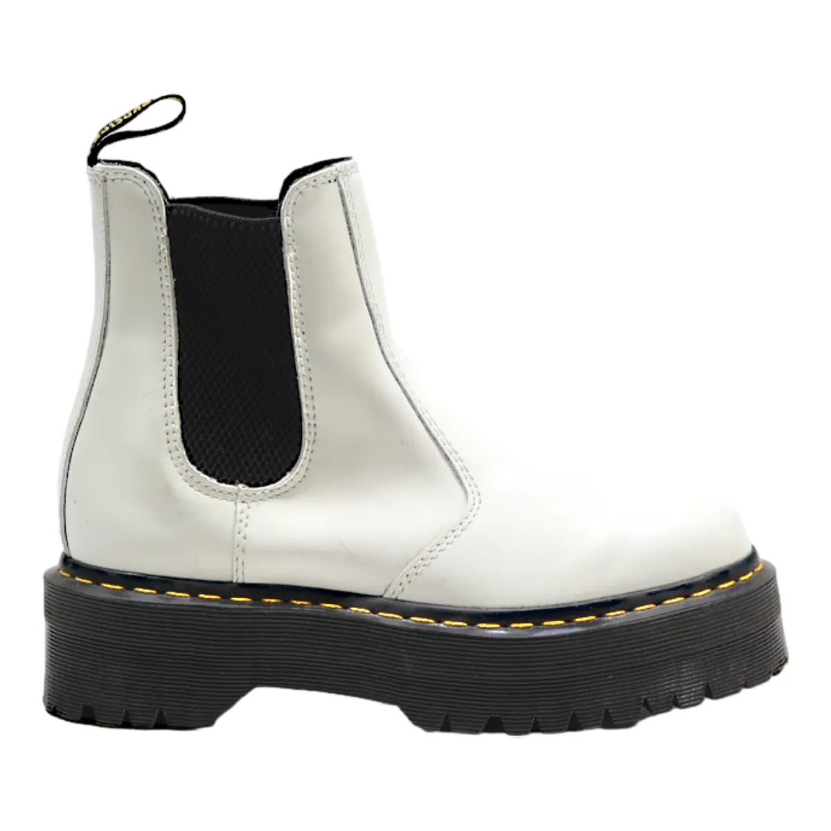 DR MARTENS 2976 Quad Chelsea Boots White Leather Womens UK 5