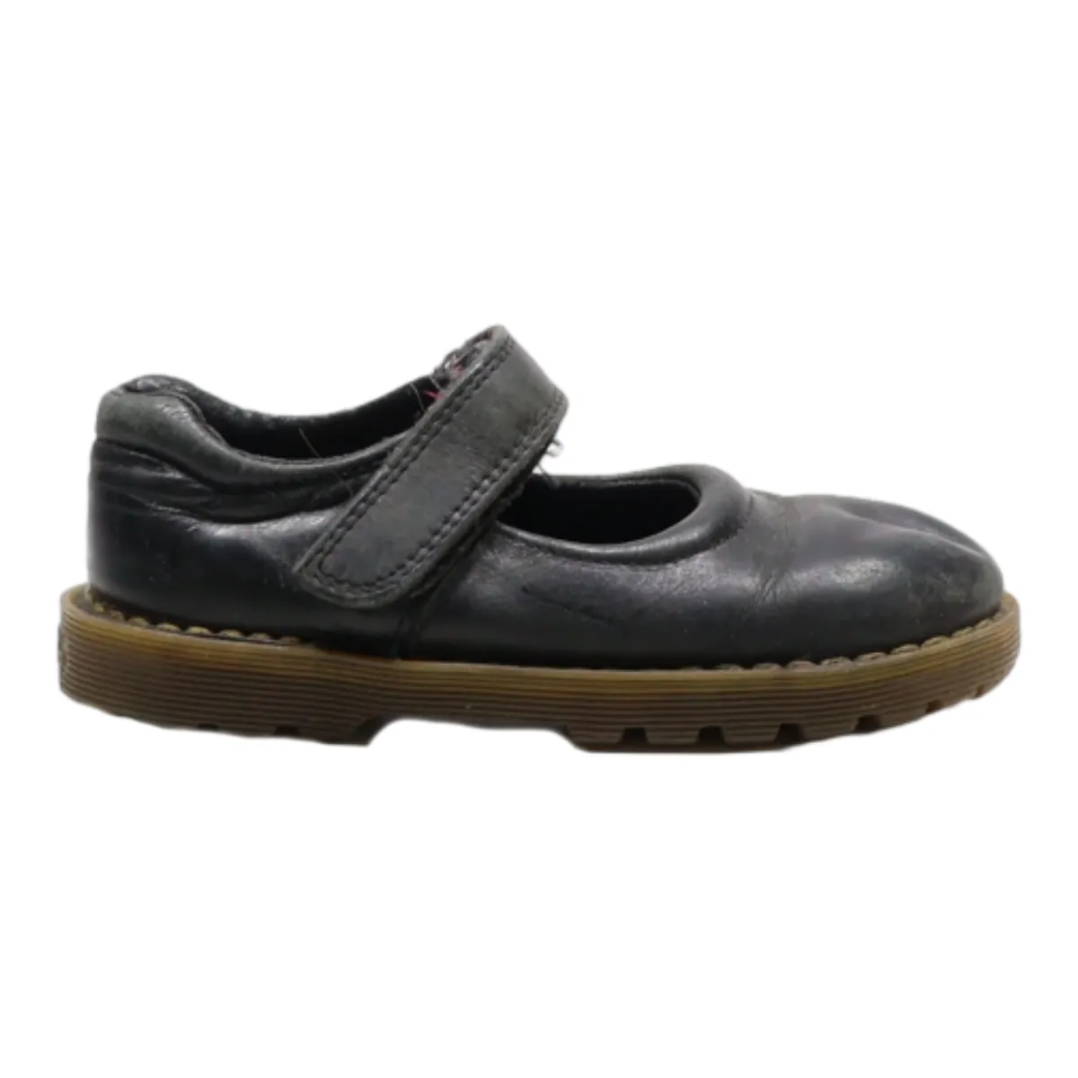 DR MARTENS Made In England Derby Shoes Black Leather Girls UK 9