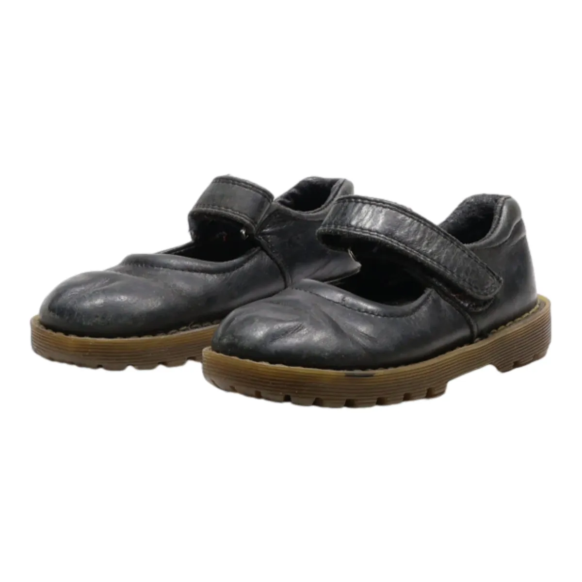 DR MARTENS Made In England Derby Shoes Black Leather Girls UK 9