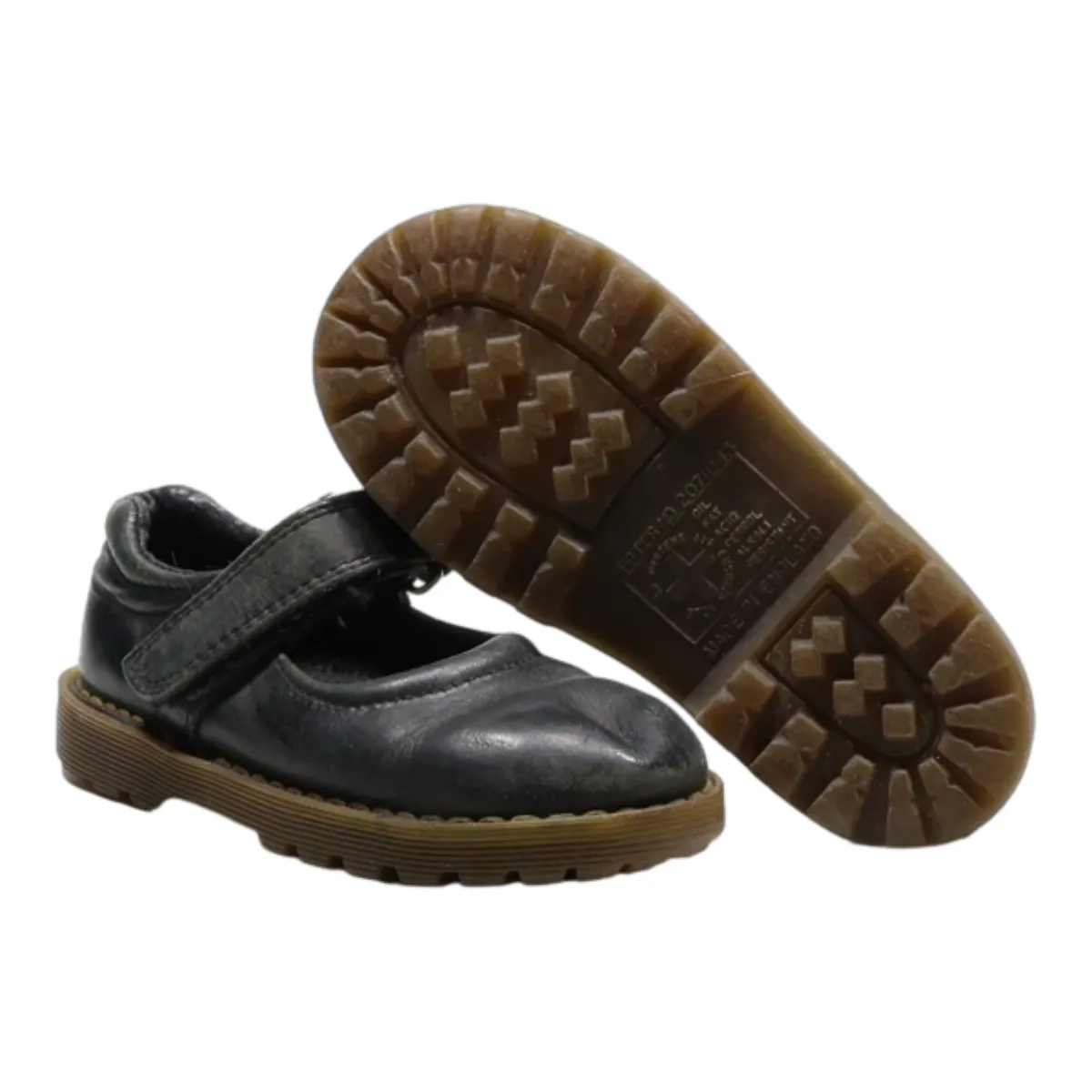 DR MARTENS Made In England Derby Shoes Black Leather Girls UK 9