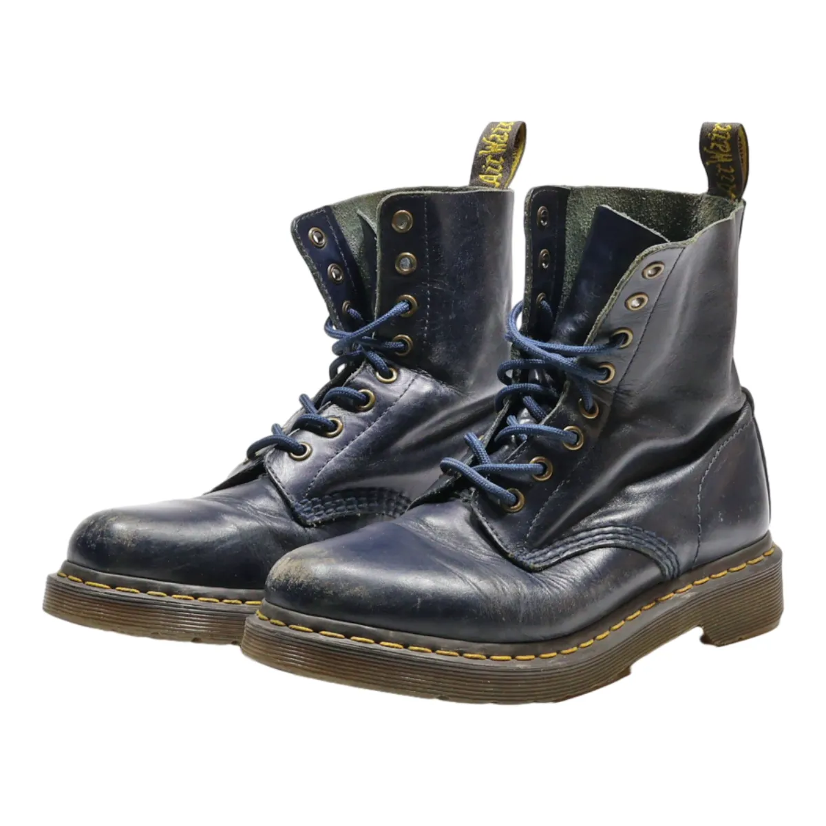 DR MARTENS Pascal Lace-Up Boots Blue Leather Womens UK 5