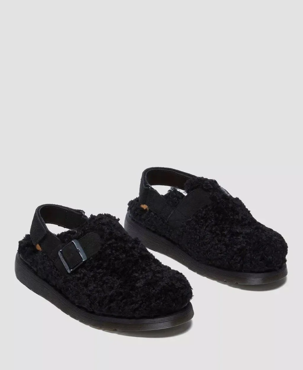 Dr. Martens Winterised Jorge II Borg Suede Black Sandals