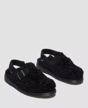 Dr. Martens Winterised Jorge II Borg Suede Black Sandals