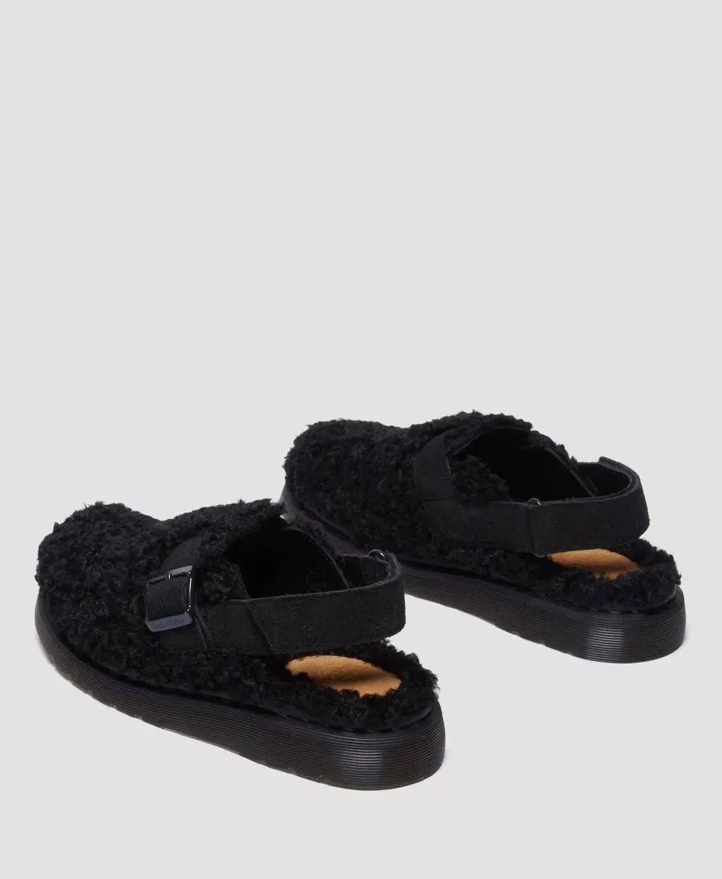 Dr. Martens Winterised Jorge II Borg Suede Black Sandals