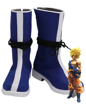 Dragon Ball Super Son Goku Blue White Shoes Cosplay Boots
