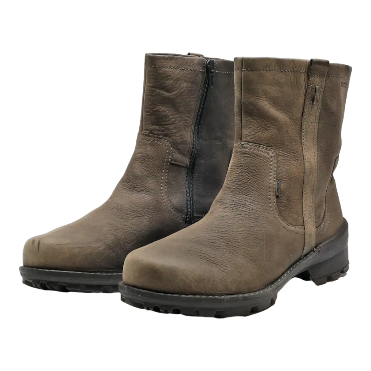 ECCO Ankle Boots Grey Leather Womens UK 8