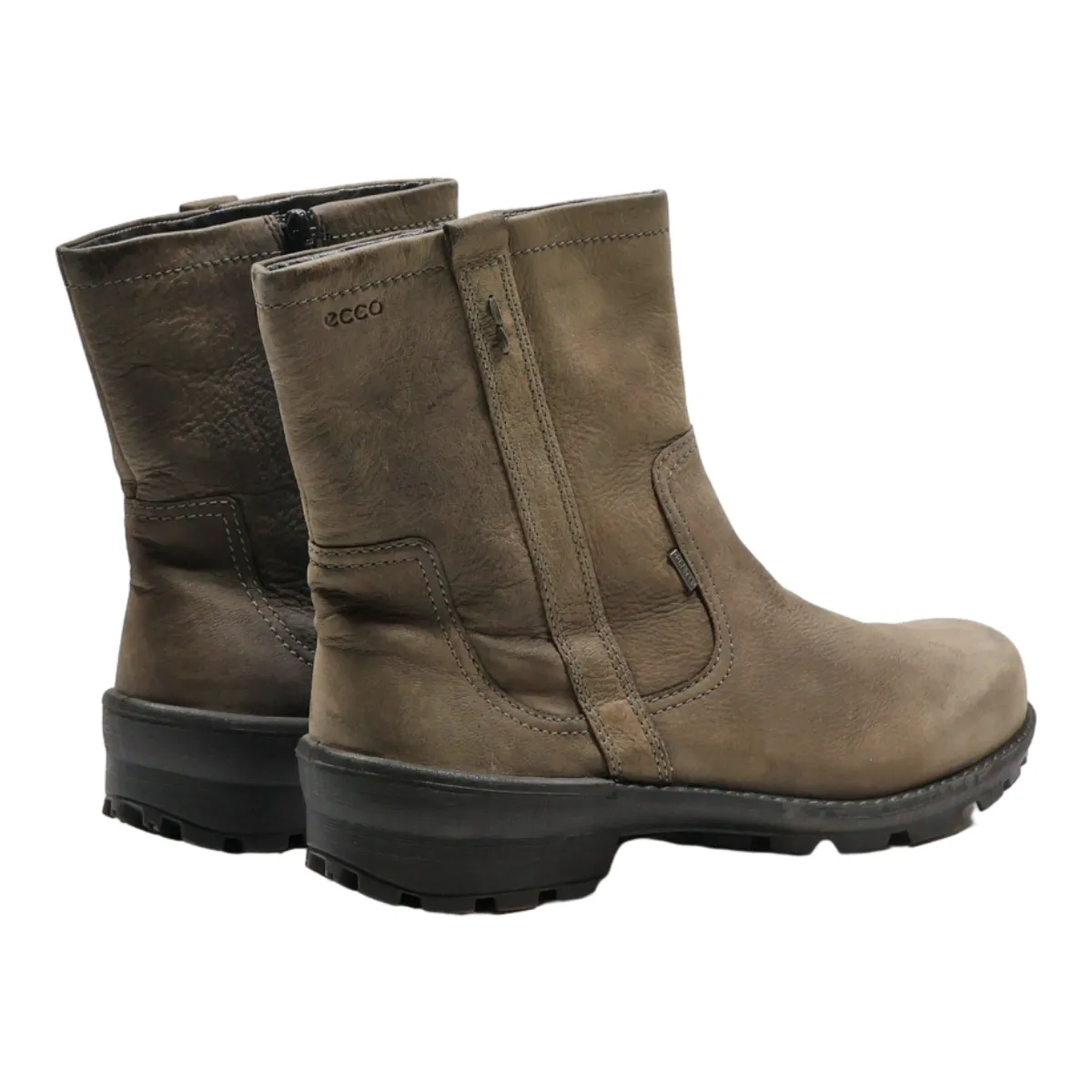 ECCO Ankle Boots Grey Leather Womens UK 8