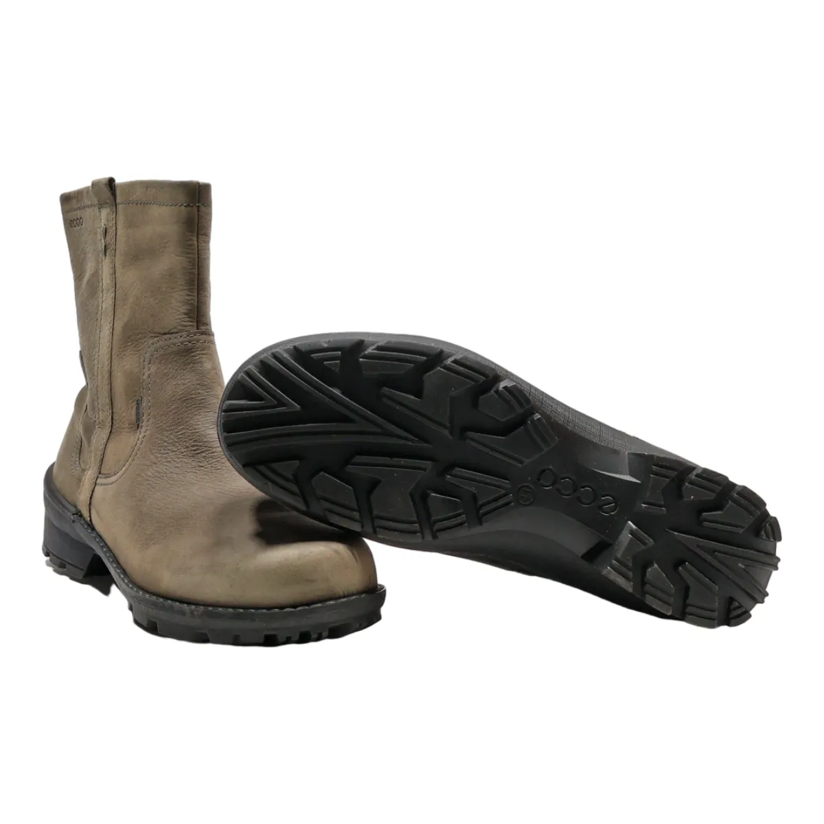 ECCO Ankle Boots Grey Leather Womens UK 8