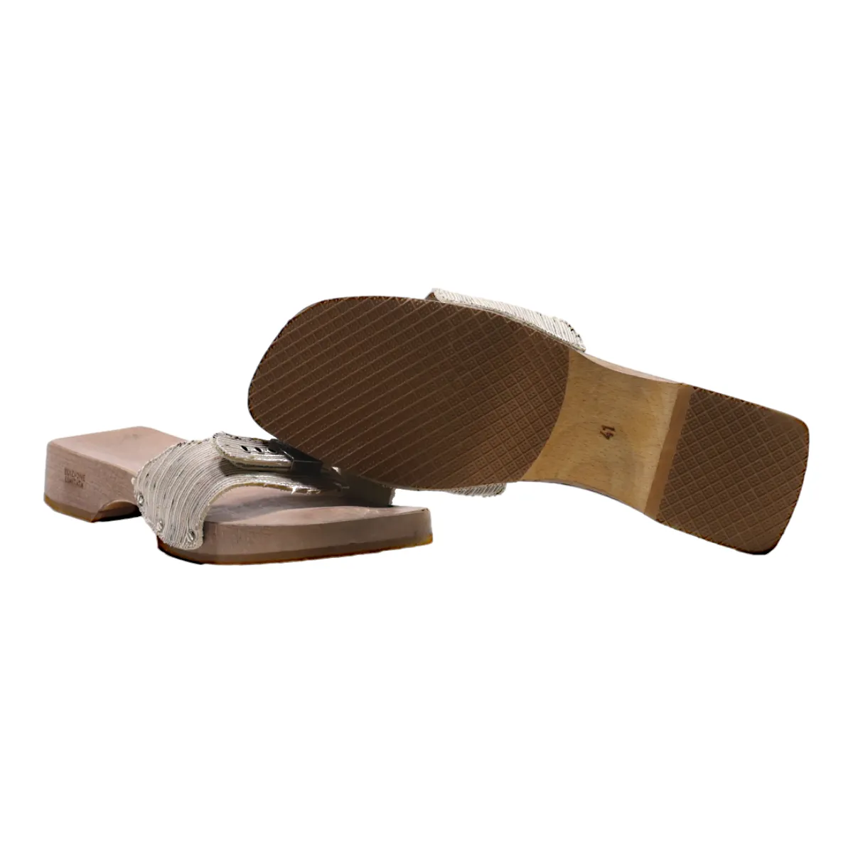 EDIZIONE LIMITATA Slider Sandals Beige Synthetic Womens UK 8