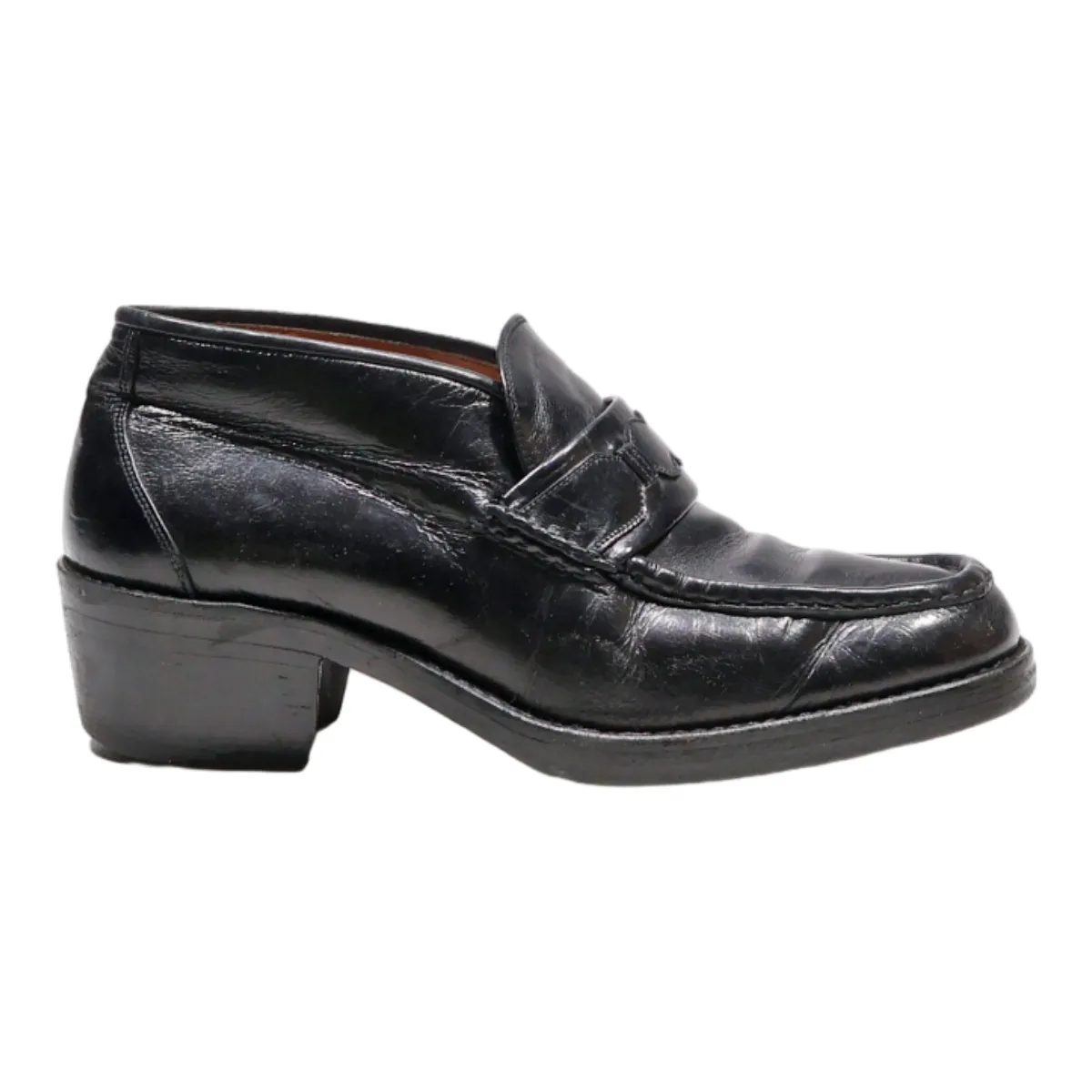 ELLI NEBULONI Loafer Shoes Black Leather Womens UK 6