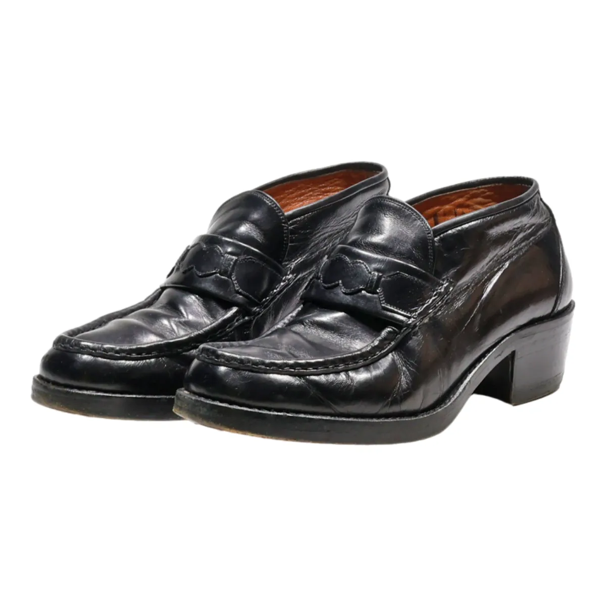 ELLI NEBULONI Loafer Shoes Black Leather Womens UK 6