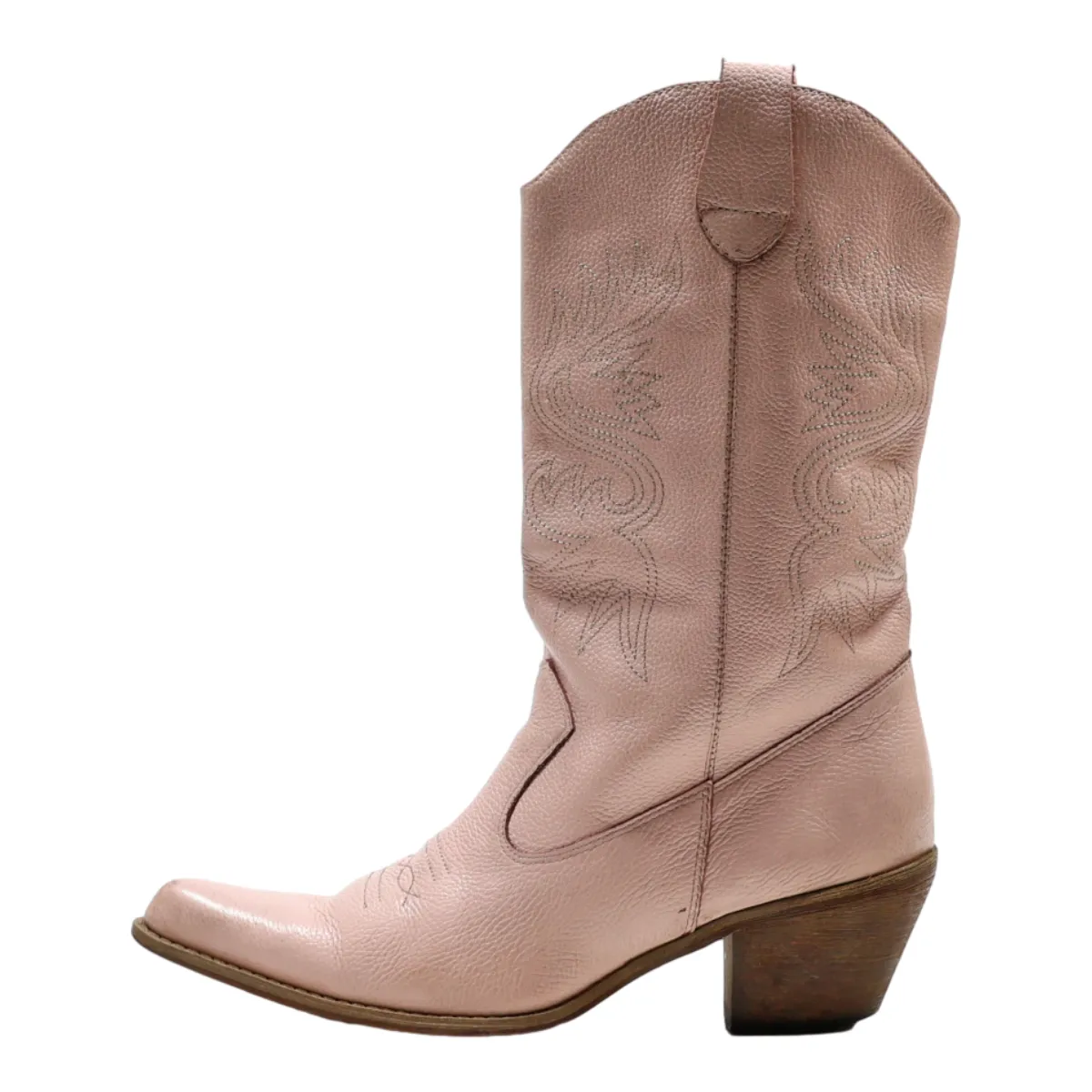 EVERY 1 Cowboy Boots Pink Leather Womens UK 6