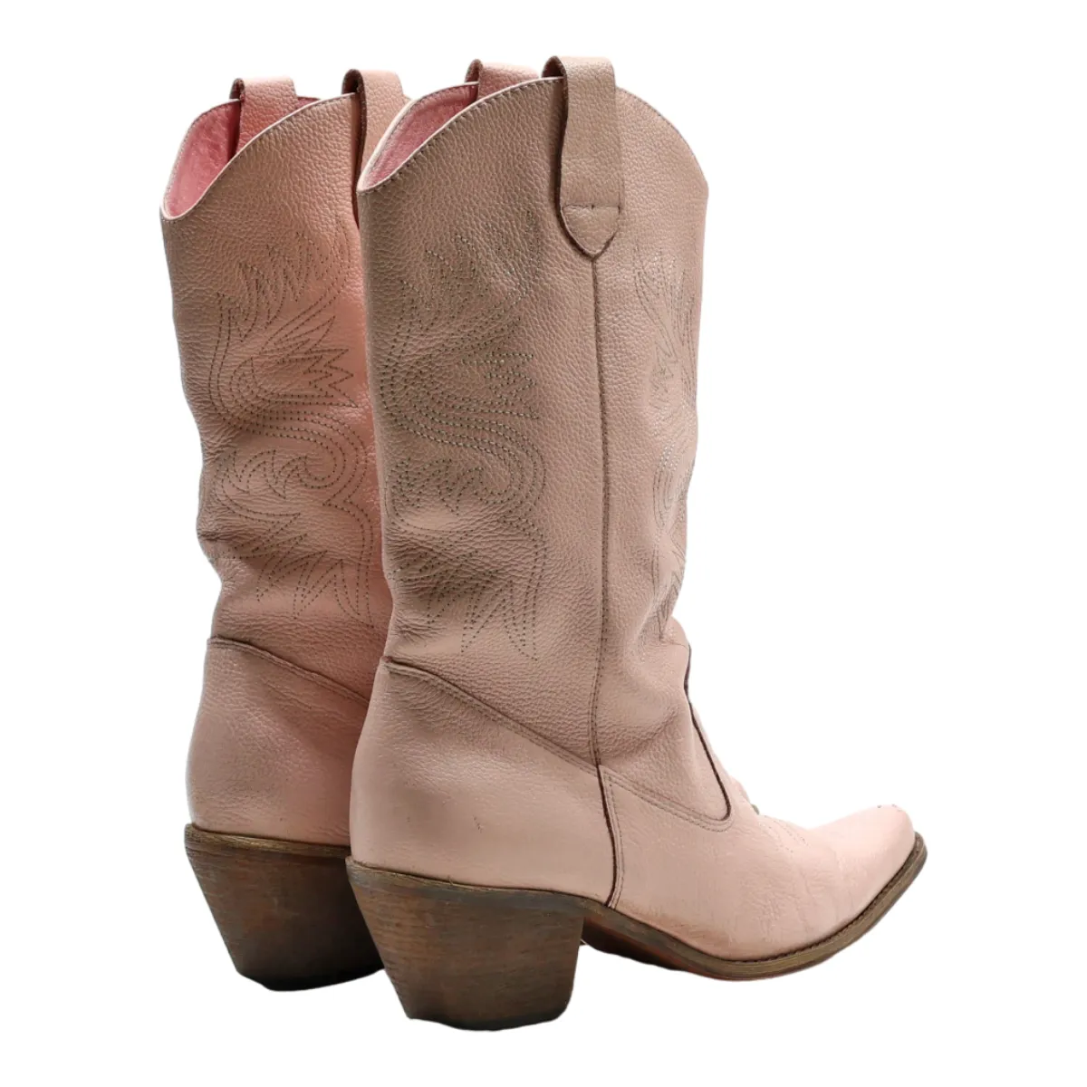EVERY 1 Cowboy Boots Pink Leather Womens UK 6