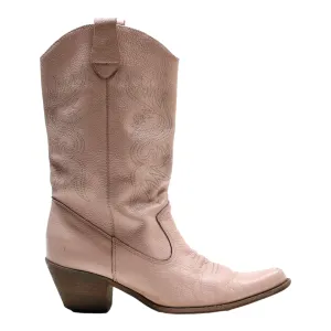 EVERY 1 Cowboy Boots Pink Leather Womens UK 6