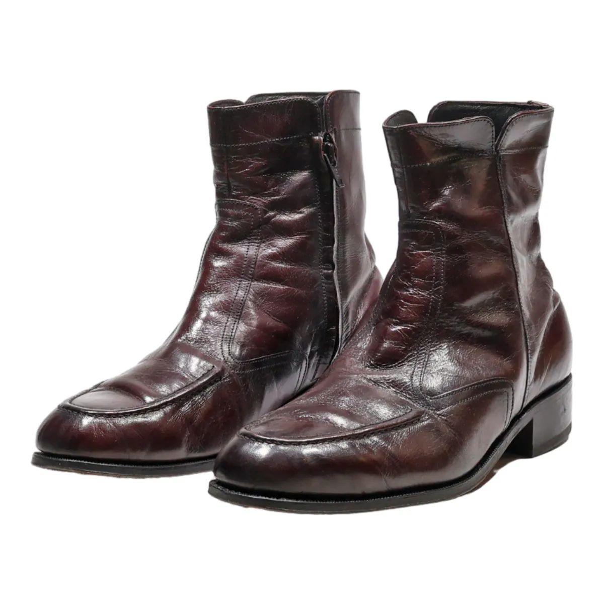 FLORSHEIM Ankle Boots Maroon Leather Mens UK 7.5