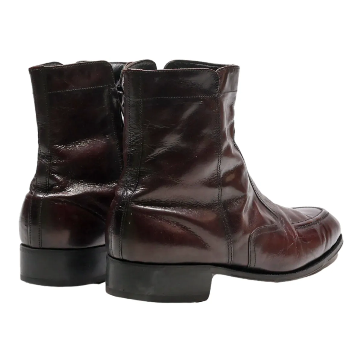 FLORSHEIM Ankle Boots Maroon Leather Mens UK 7.5