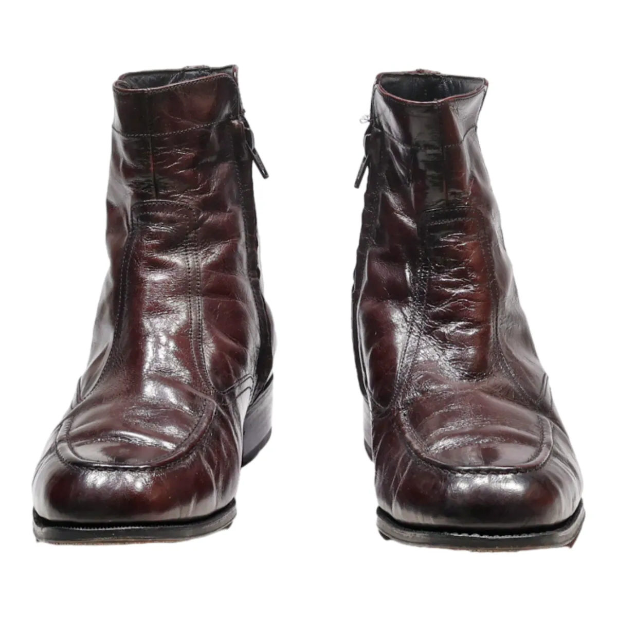 FLORSHEIM Ankle Boots Maroon Leather Mens UK 7.5