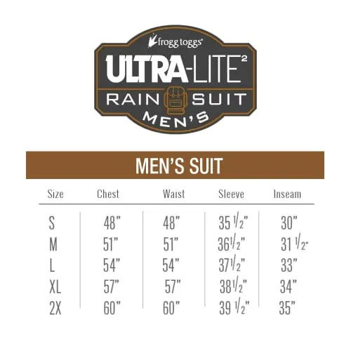 FROGG TOGGS Men's Standard Ultra-Lite2 Waterproof Breathable Rain Suit, Yellow, Medium
