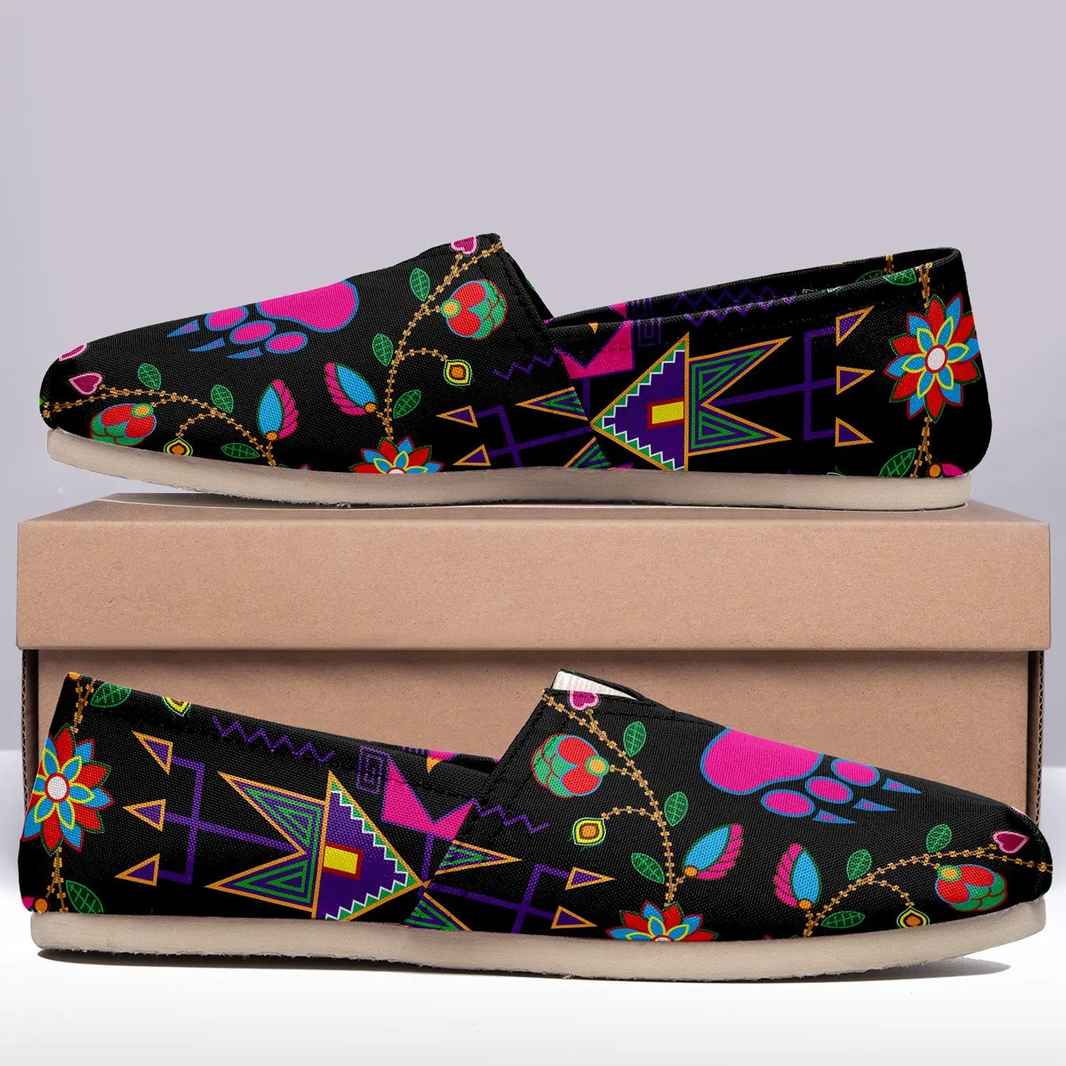 Geometric Floral Fall Slip On