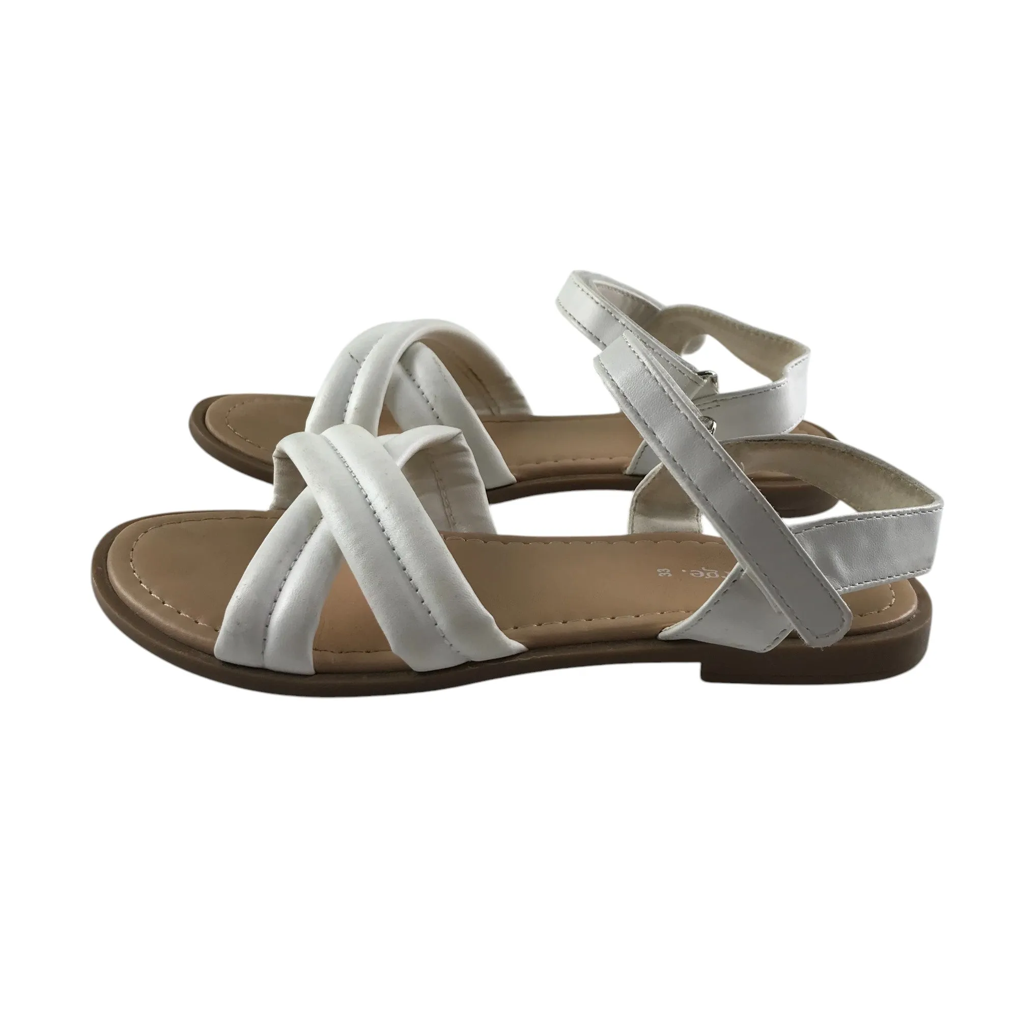 George sandal shoe size 1 white straps with brown sole