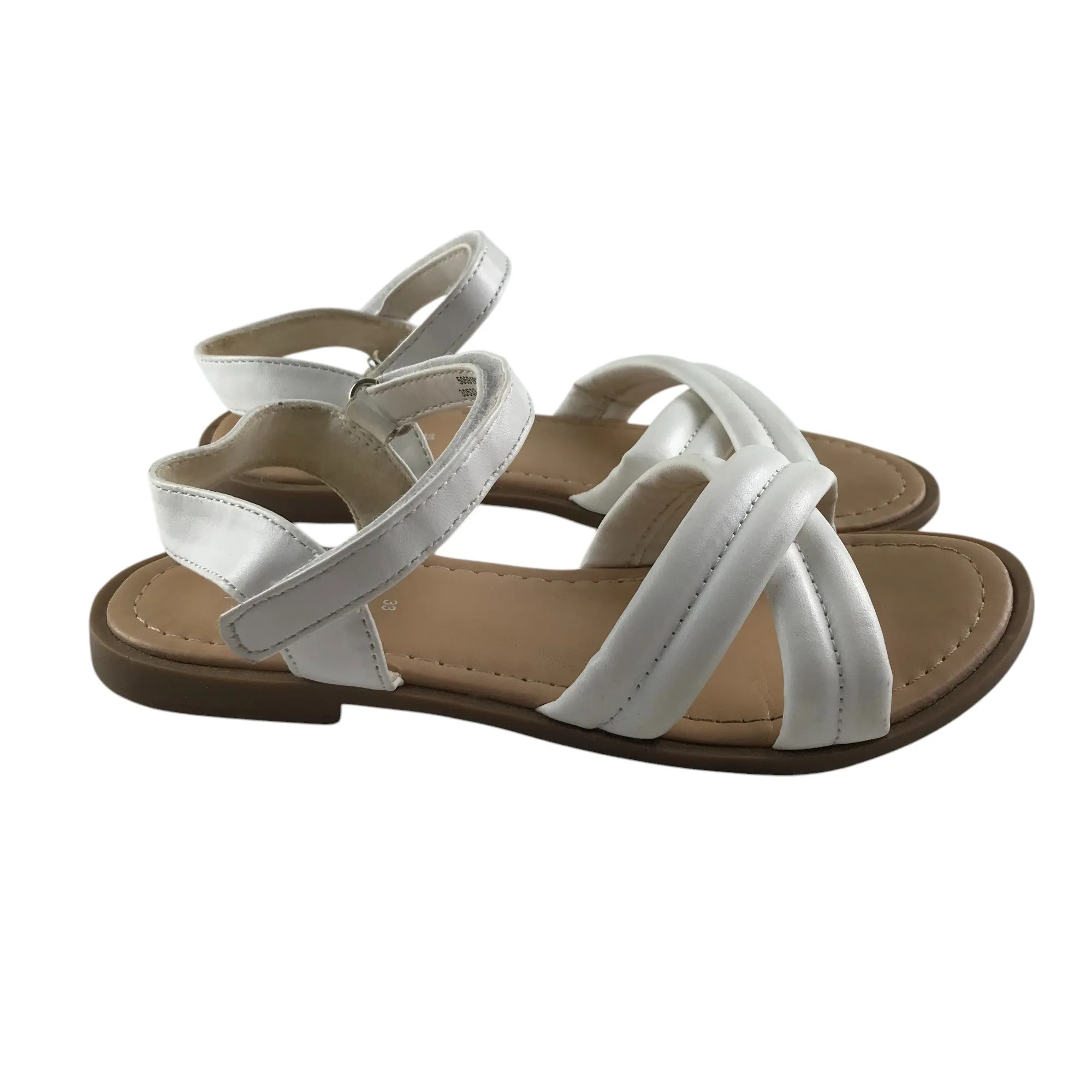 George sandal shoe size 1 white straps with brown sole