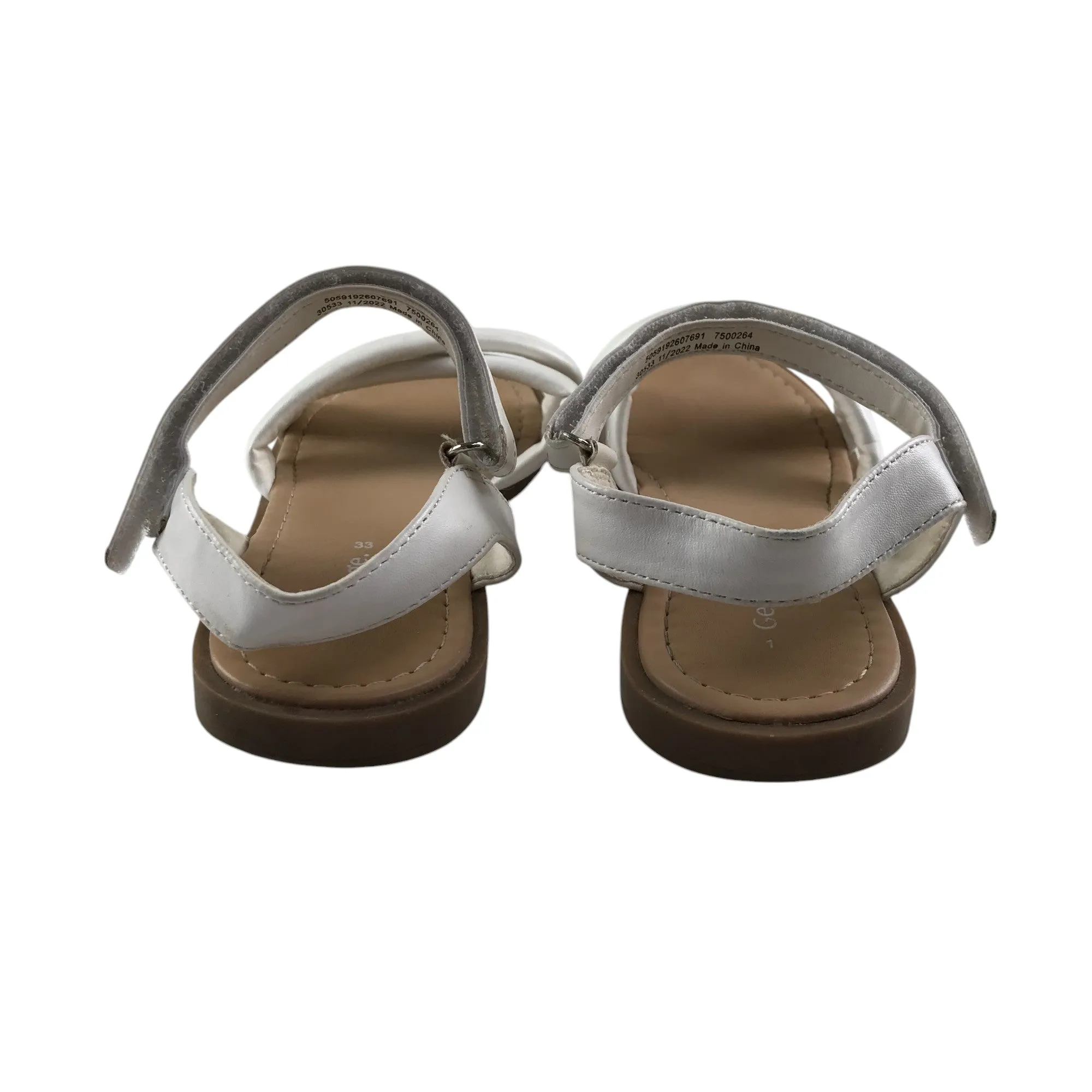 George sandal shoe size 1 white straps with brown sole